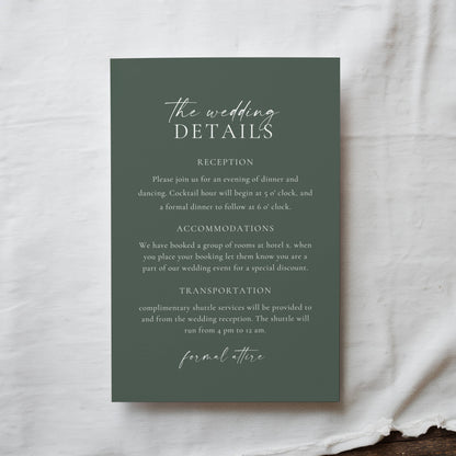 Sage Green Wedding Invitation Suite Template - Angelica