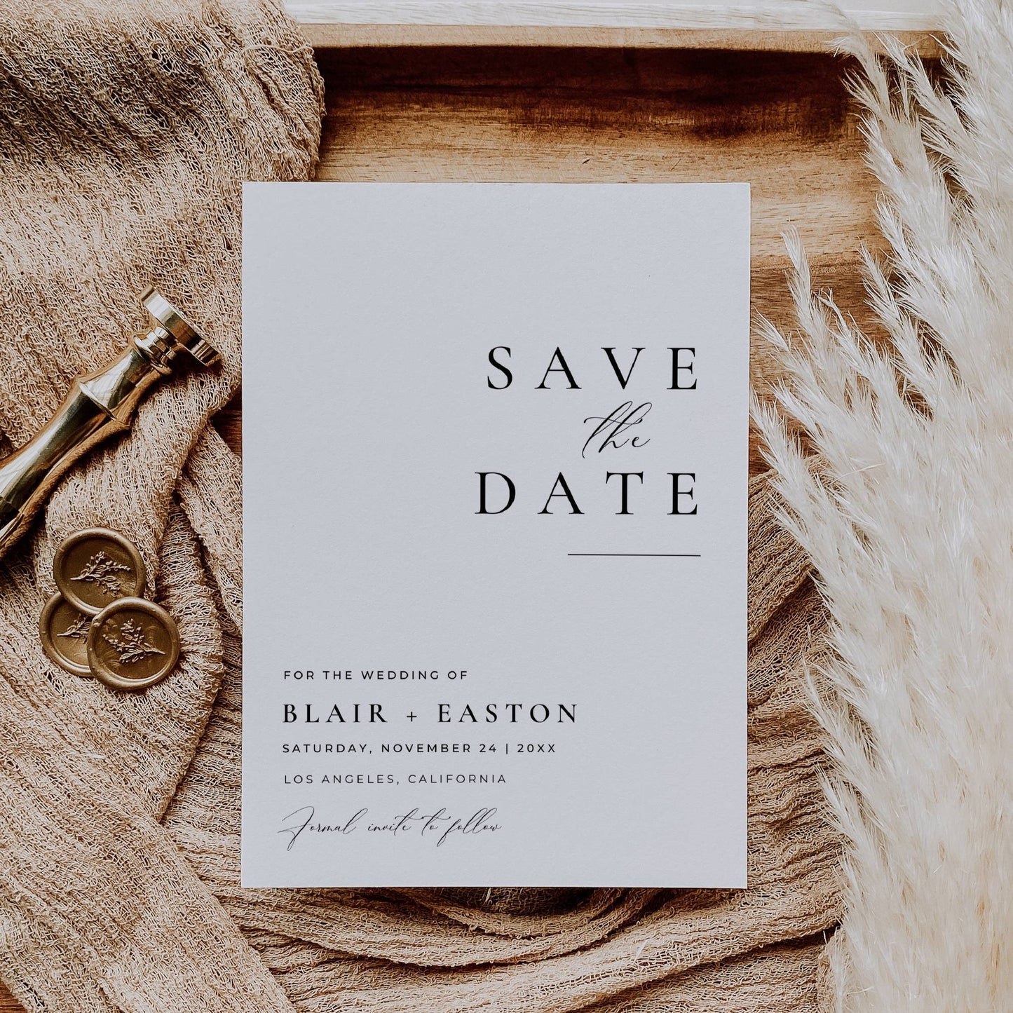 Small Modern Wedding Stationery & Reception Bundle -Blair