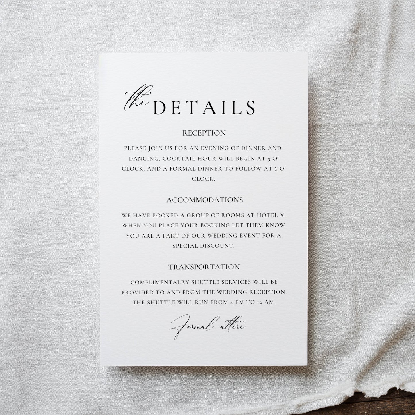 Elegant Script Wedding Invitation Suite Template -Blair