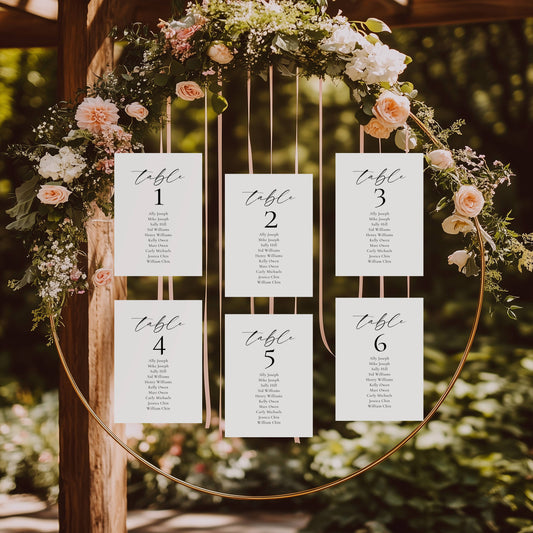 Modern Wedding Seating Chart Cards - Elianna