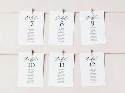 Modern Wedding Seating Chart Cards - Elianna