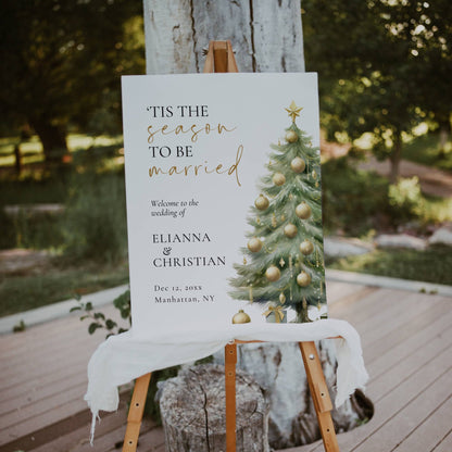 Christmas Wedding Welcome Sign Template