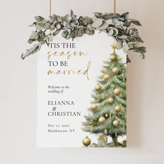 Christmas Wedding Welcome Sign Template