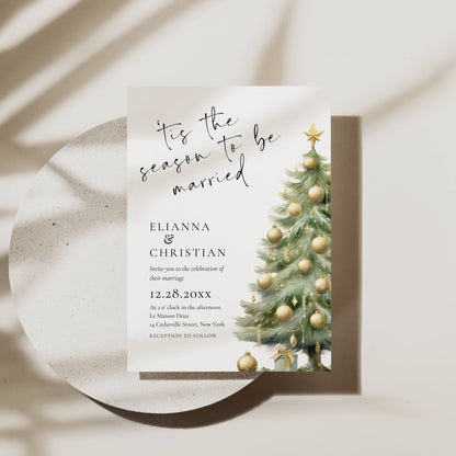 Christmas Wedding Invitation Template