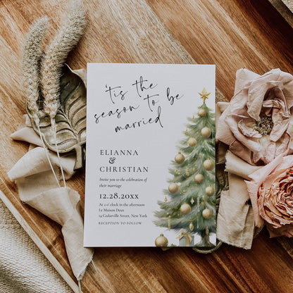Christmas Wedding Invitation Template