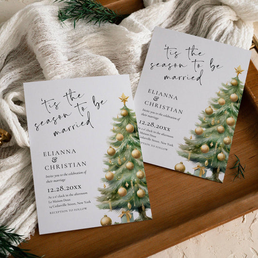 Christmas Wedding Invitation Template