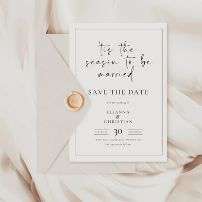 Tis the Season to Be Married Save the Date Template