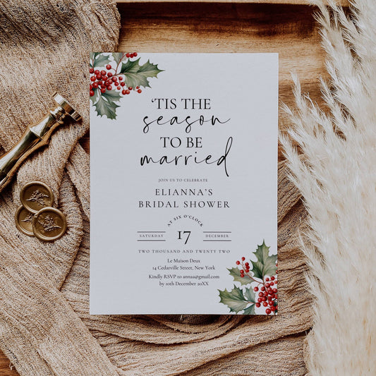 Christmas Bridal Shower Invitation Template