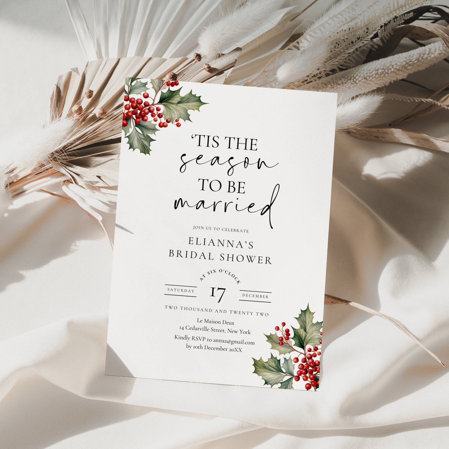 Christmas Bridal Shower Invitation Template