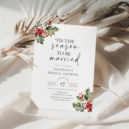 Christmas Bridal Shower Invitation Template