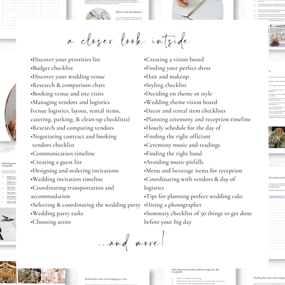 Complete Printable Wedding Planner (68 pages)