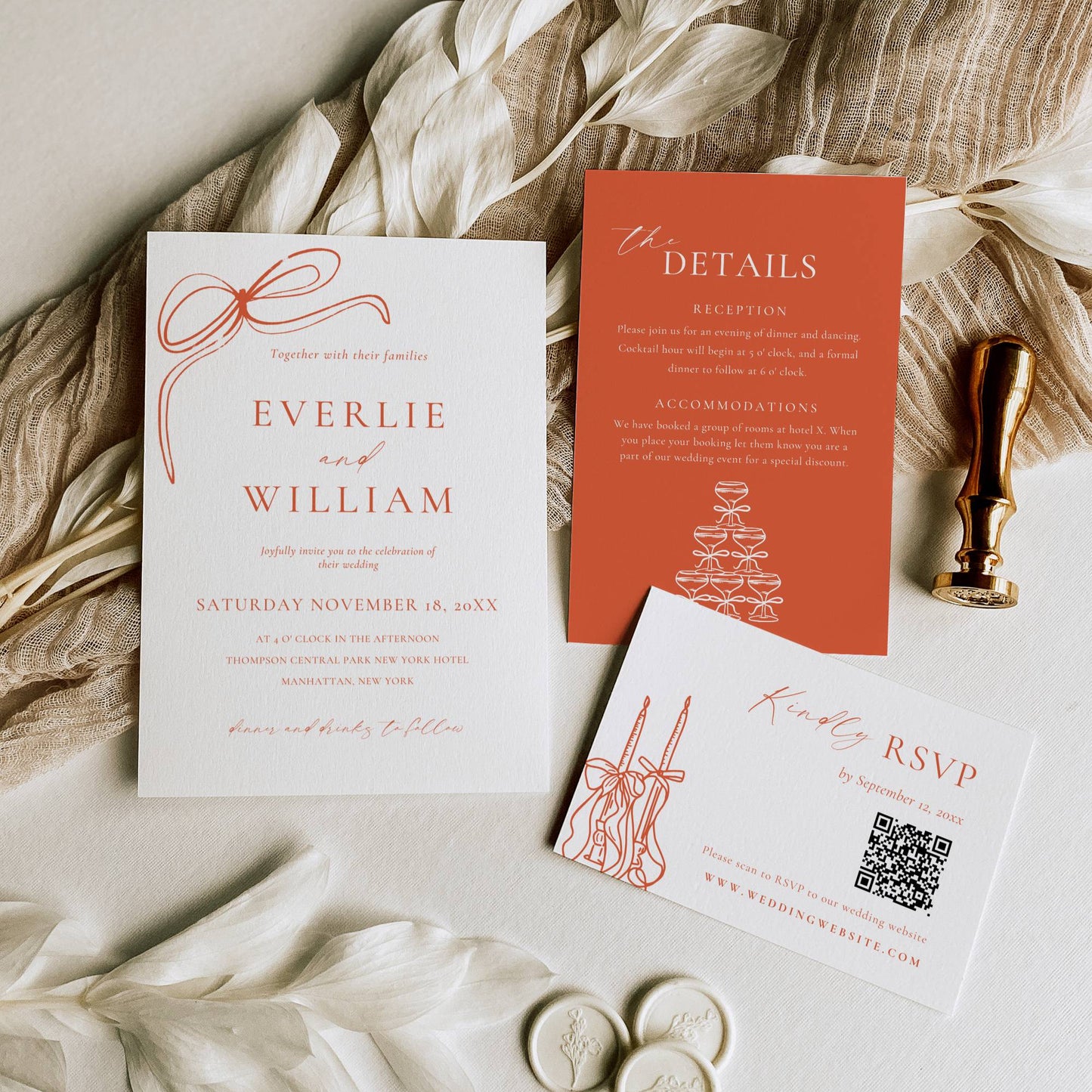 Verona Sunset Wedding Invitation Suite Template - Everlie