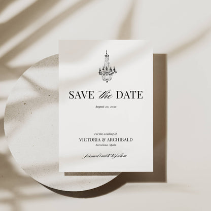 Modern "Old Money" Save The Date with Photo 5x7" - Victoria