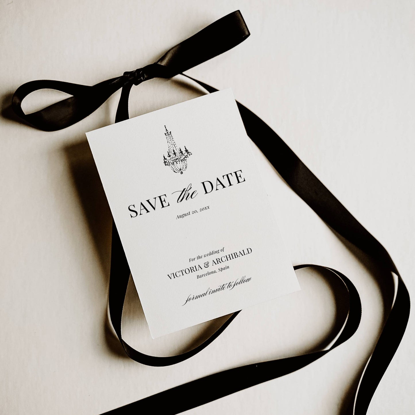 Modern "Old Money" Save The Date with Photo 5x7" - Victoria