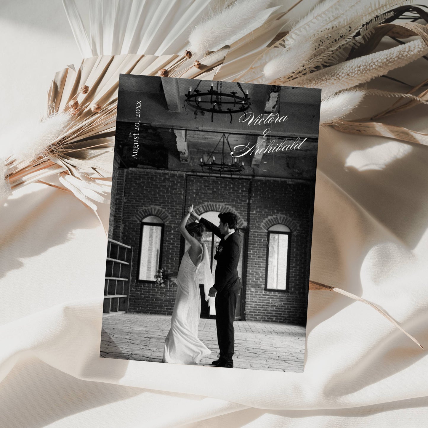 Modern "Old Money" Save The Date with Photo 5x7" - Victoria