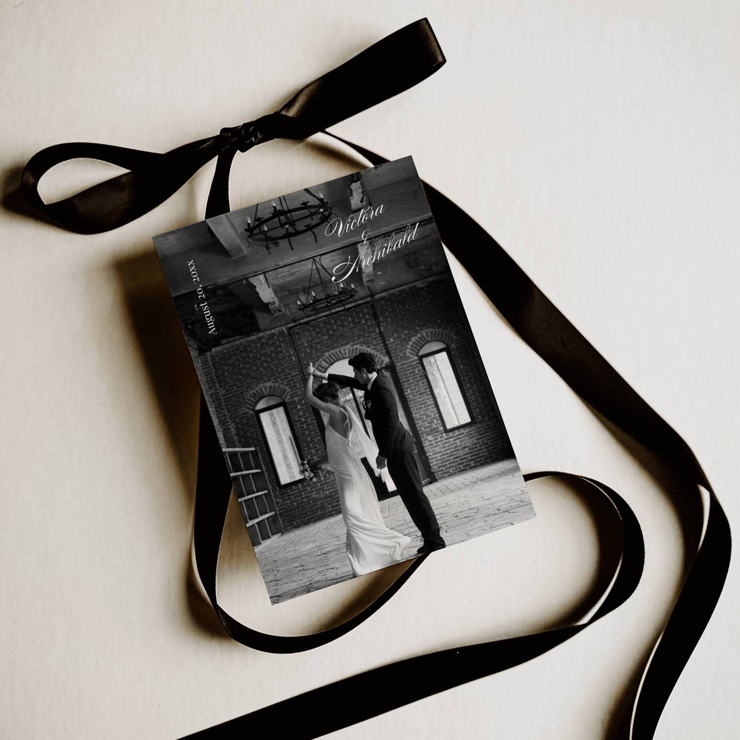 Modern "Old Money" Save The Date with Photo 5x7" - Victoria