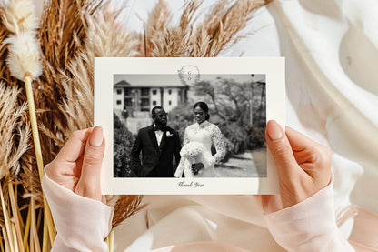Wedding Crest Thank You Photo Card Template - Grace
