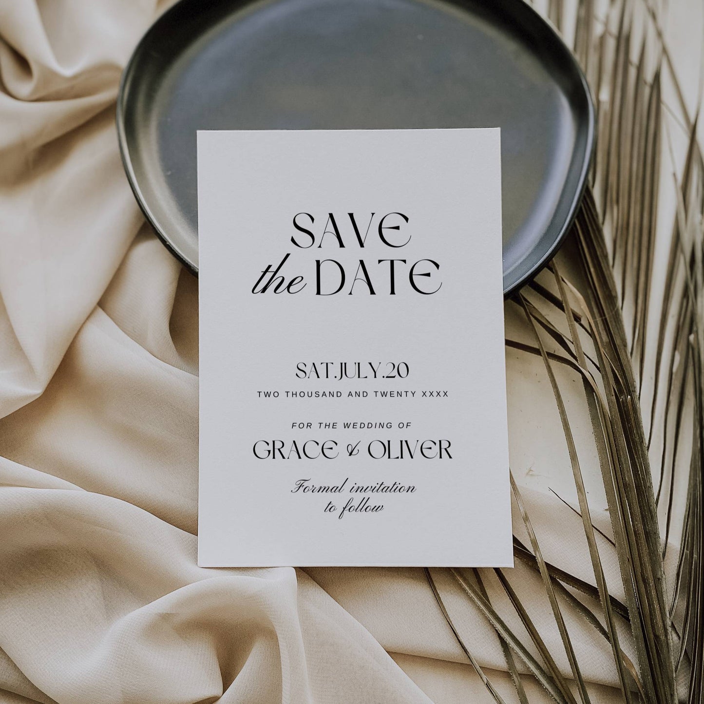 Modern Save The Date Card Template - Grace