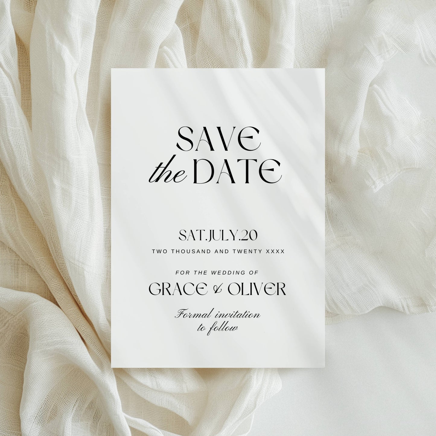 Modern Save The Date Card Template - Grace