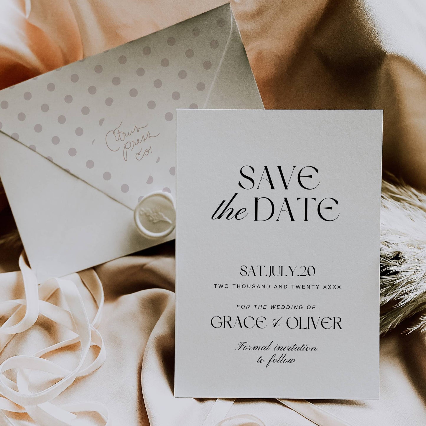 Modern Save The Date Card Template - Grace