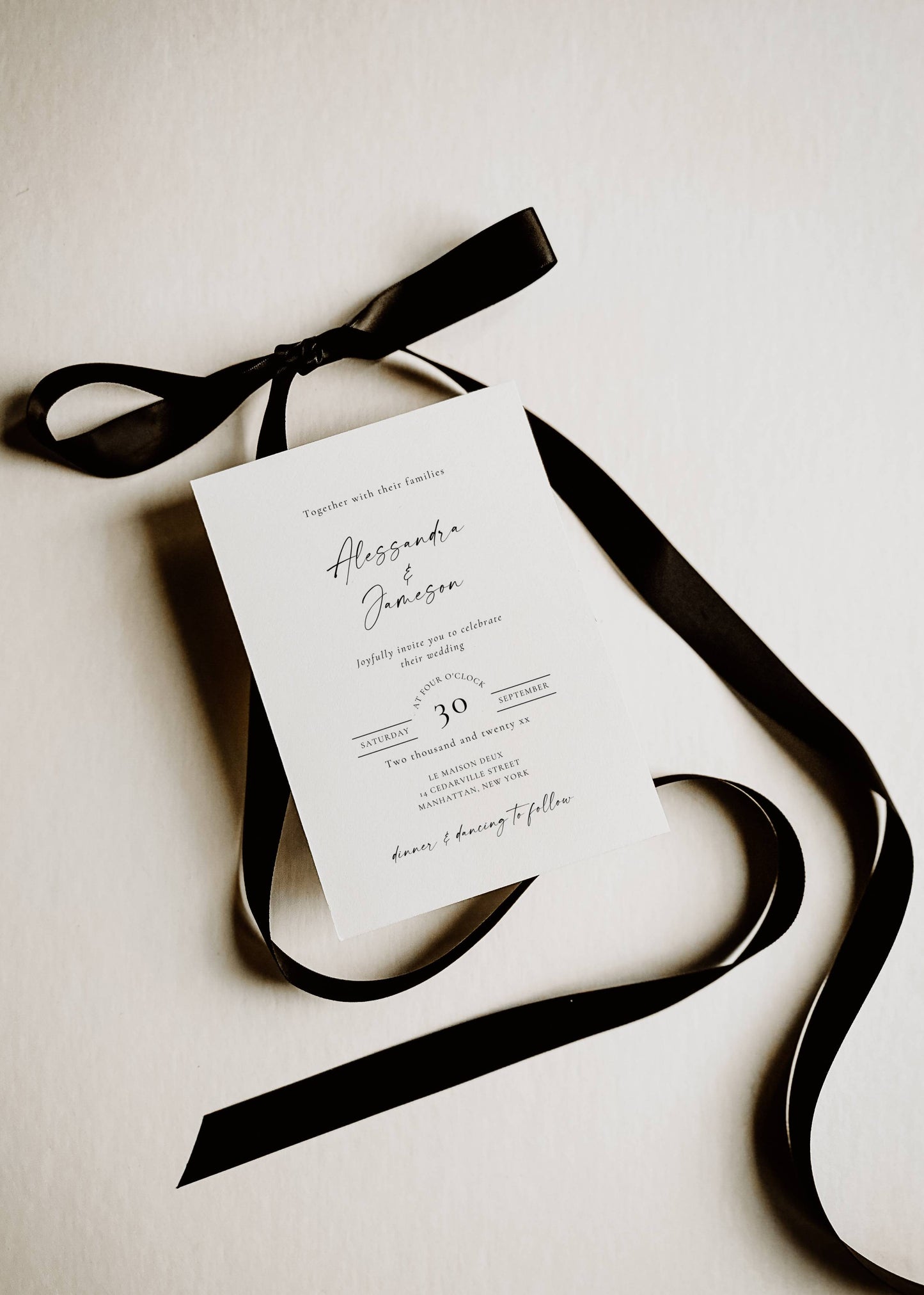 Elegant Wedding Invitation Suite Template with Photo - Alessandra