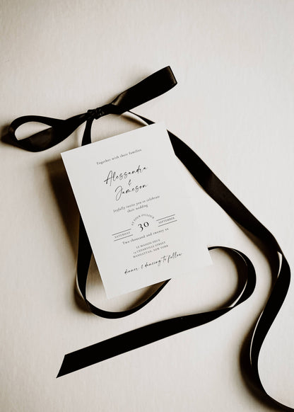 Elegant Wedding Invitation Suite Template with Photo - Alessandra