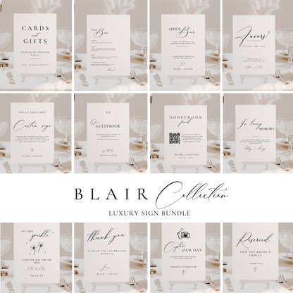 Luxury Wedding Reception Sign Bundle - Blair
