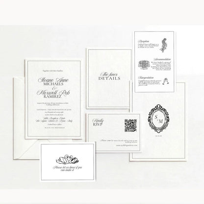 Sloane Collection signature cocktails wedding bar sign with monogram and cocktail illustrations