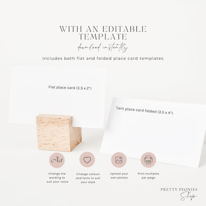 Island Citrus place card sizing guide