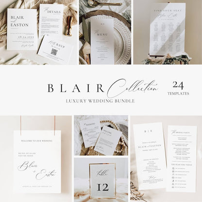 Deluxe Modern Wedding Stationery & Reception Signage Bundle - Blair, styled photo 1