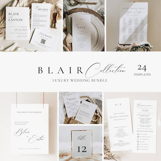 Deluxe Modern Wedding Stationery & Reception Signage Bundle - Blair, styled photo 1