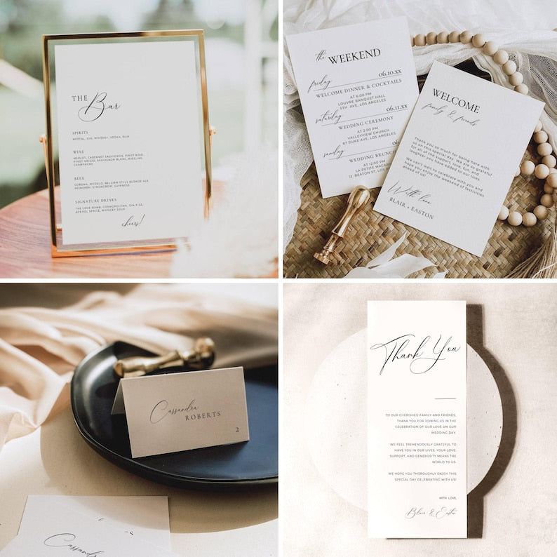 Deluxe Modern Wedding Stationery & Reception Signage Bundle - Blair, styled photo 2