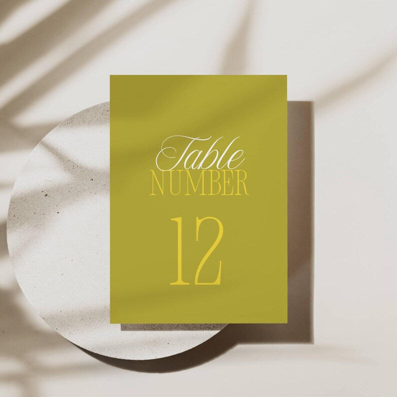 Island Citrus table number styled shot