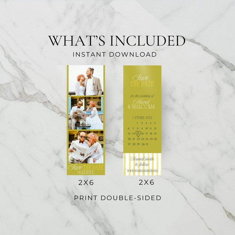 Island Citrus save the date cards styled with calendar highlight