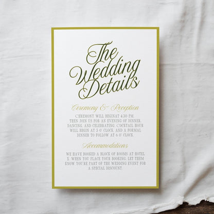 Island Citrus wedding invitation suite close-up detail