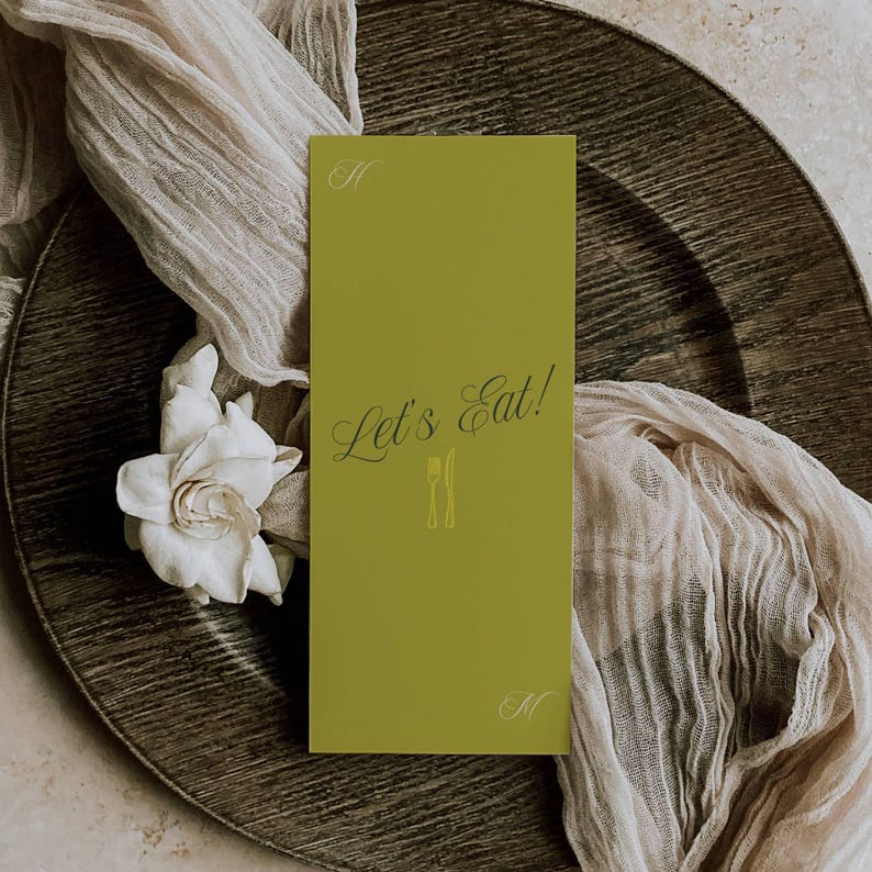 Island Citrus wedding menu bonus styled shot