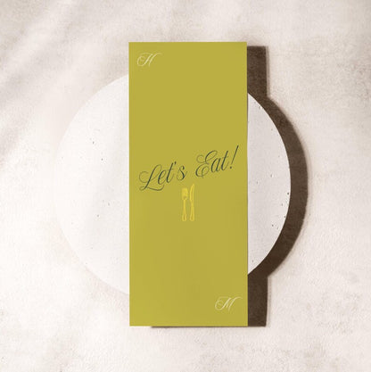 Island Citrus wedding menu bonus styled shot