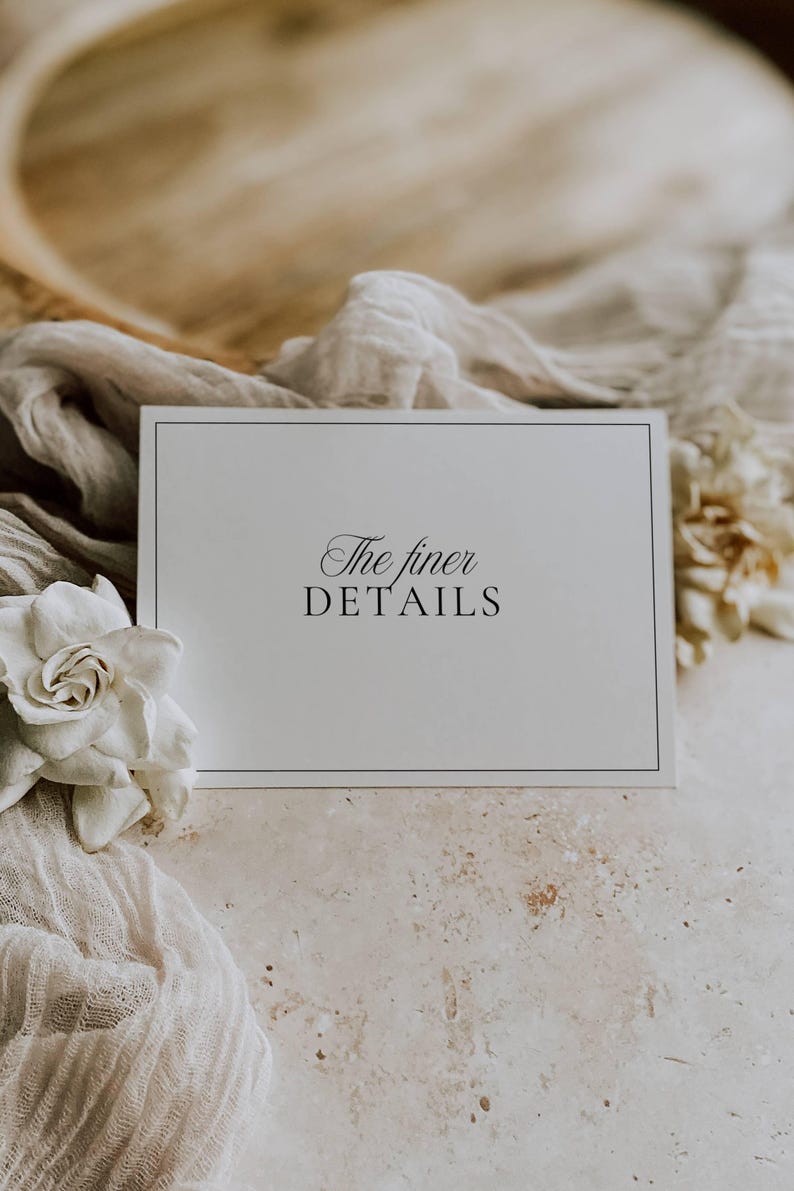 Old Money wedding table number sign template in the black and white monogram design - 5x7", 12 templates included