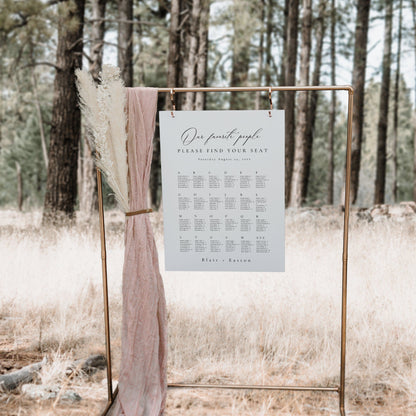 Alphabetical Wedding Seating Chart Template - Blair