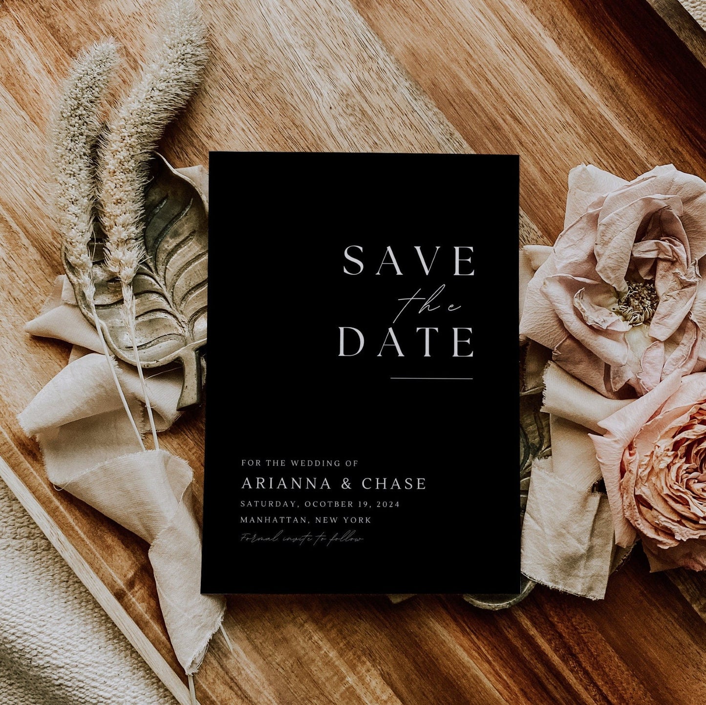 Small Black Wedding Stationery & Reception Bundle -Arianna