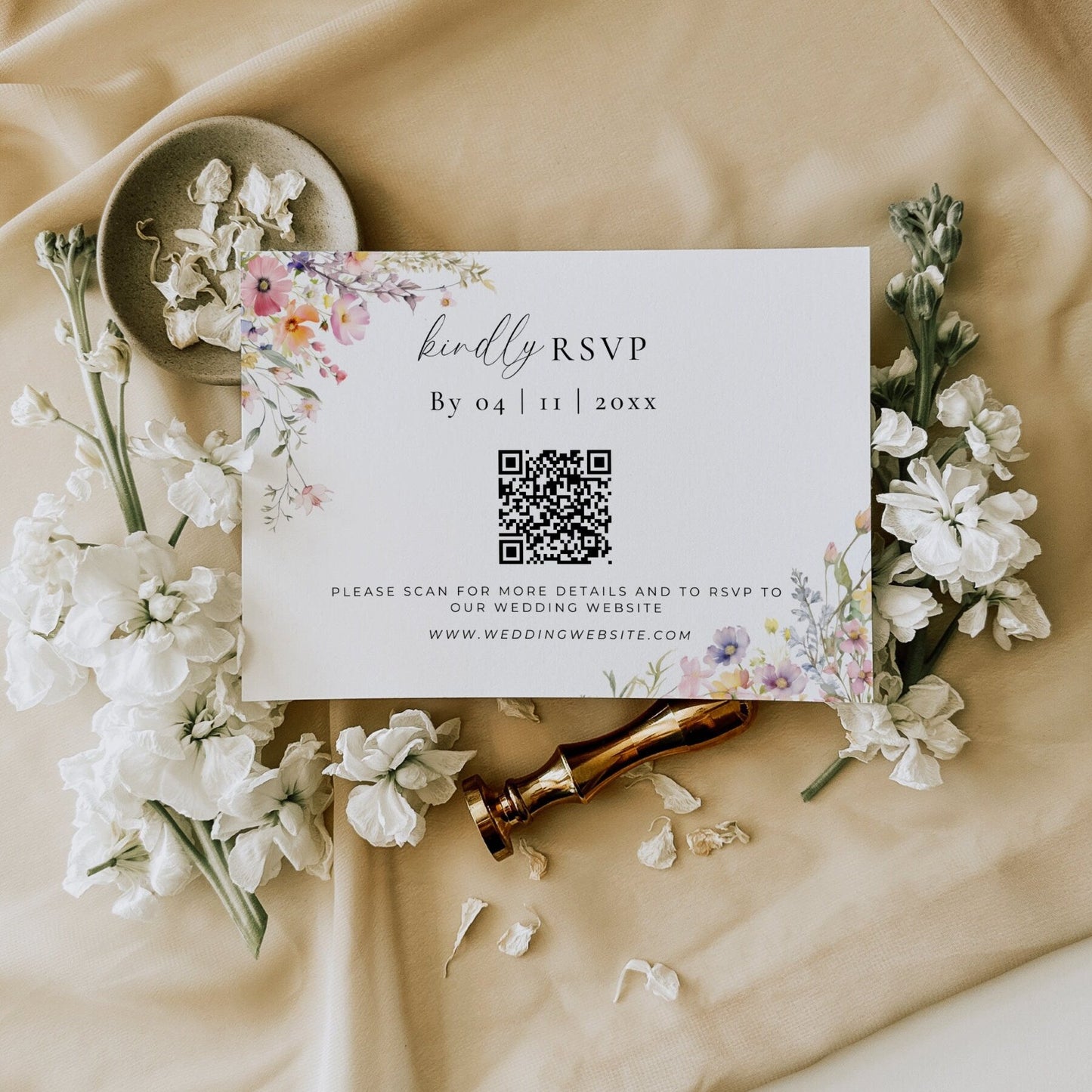 Wildflower Wedding Invitation Suite Template -Aria