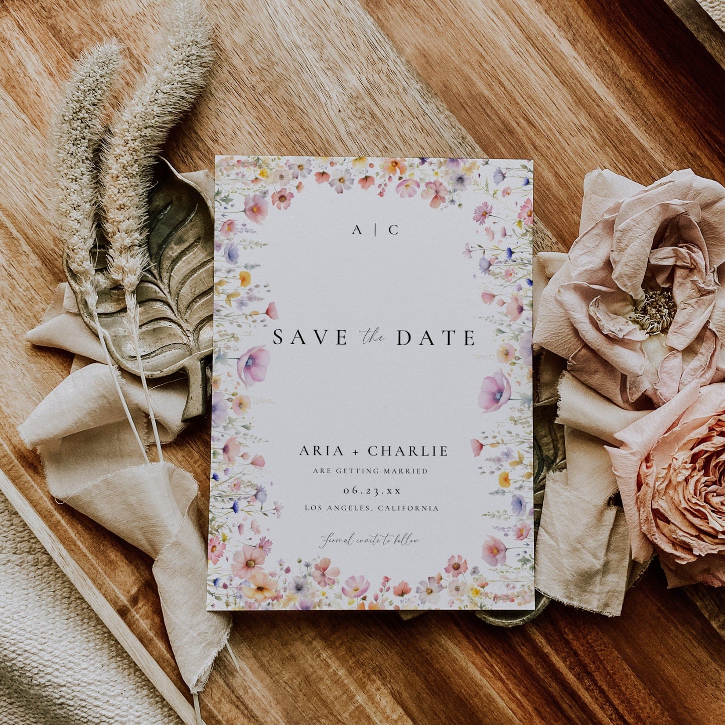 Small Wildflower Wedding Stationery & Reception Bundle - Aria