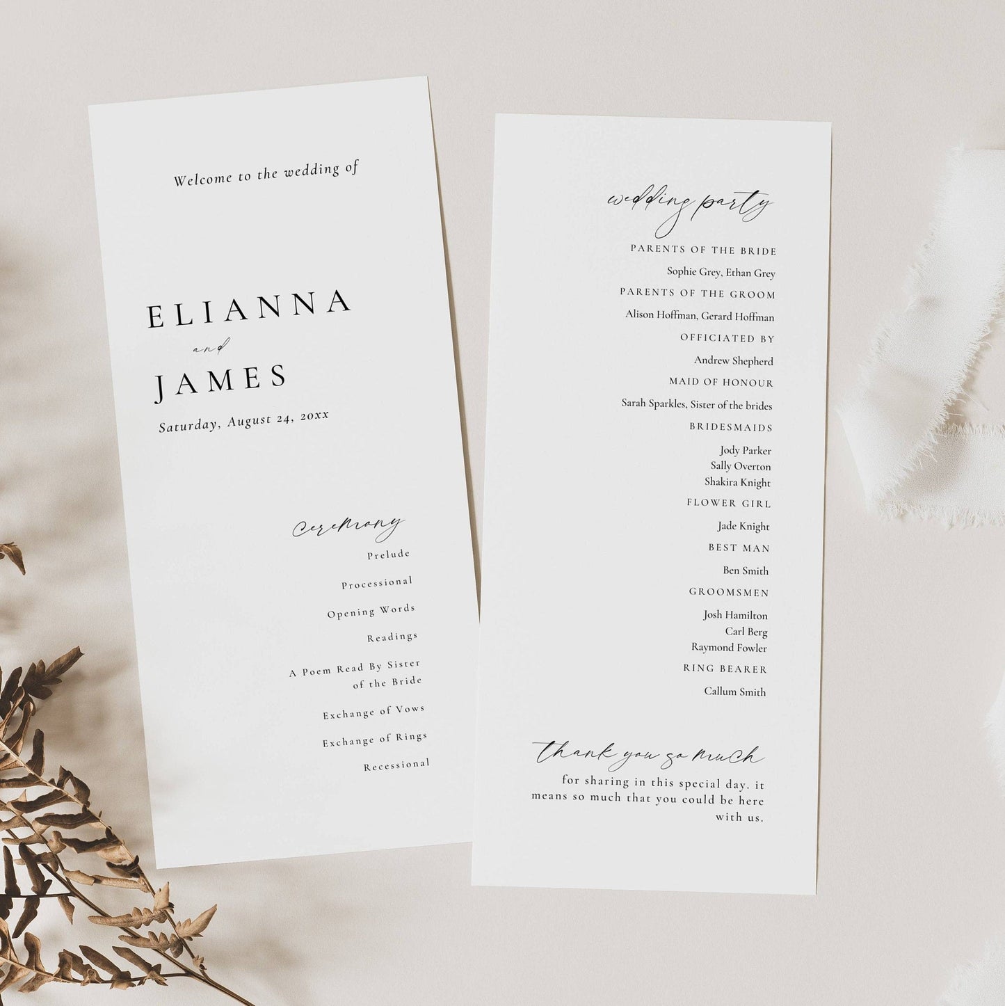 Large Luxury Wedding Stationery & Reception Bundle -Elianna