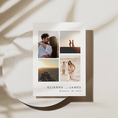 Wedding Save the Date Template Photo Collage -Elianna