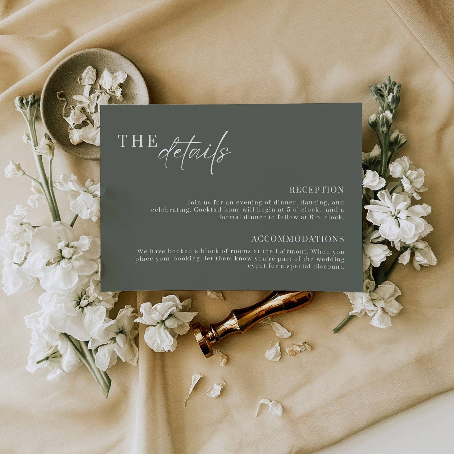 Sage Green Wedding Invitation Suite Template -Emmy