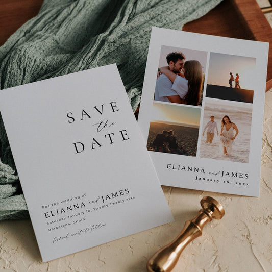 Wedding Save the Date Template Photo Collage -Elianna