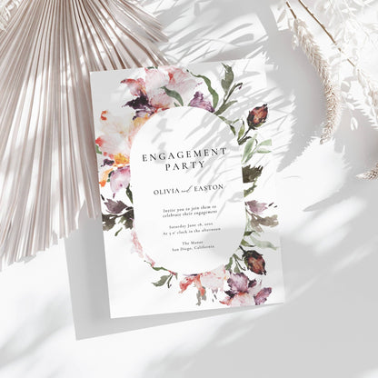 Floral Engagement Party Invitation Template - Olivia