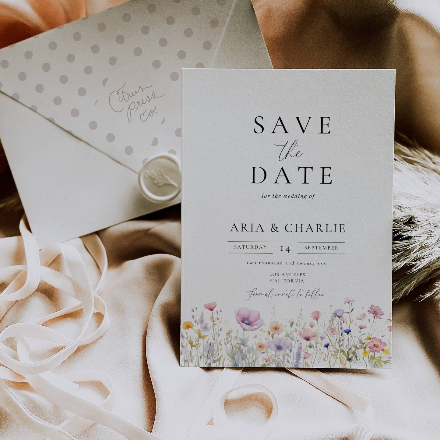 Wildflower Save the Date Template -Aria