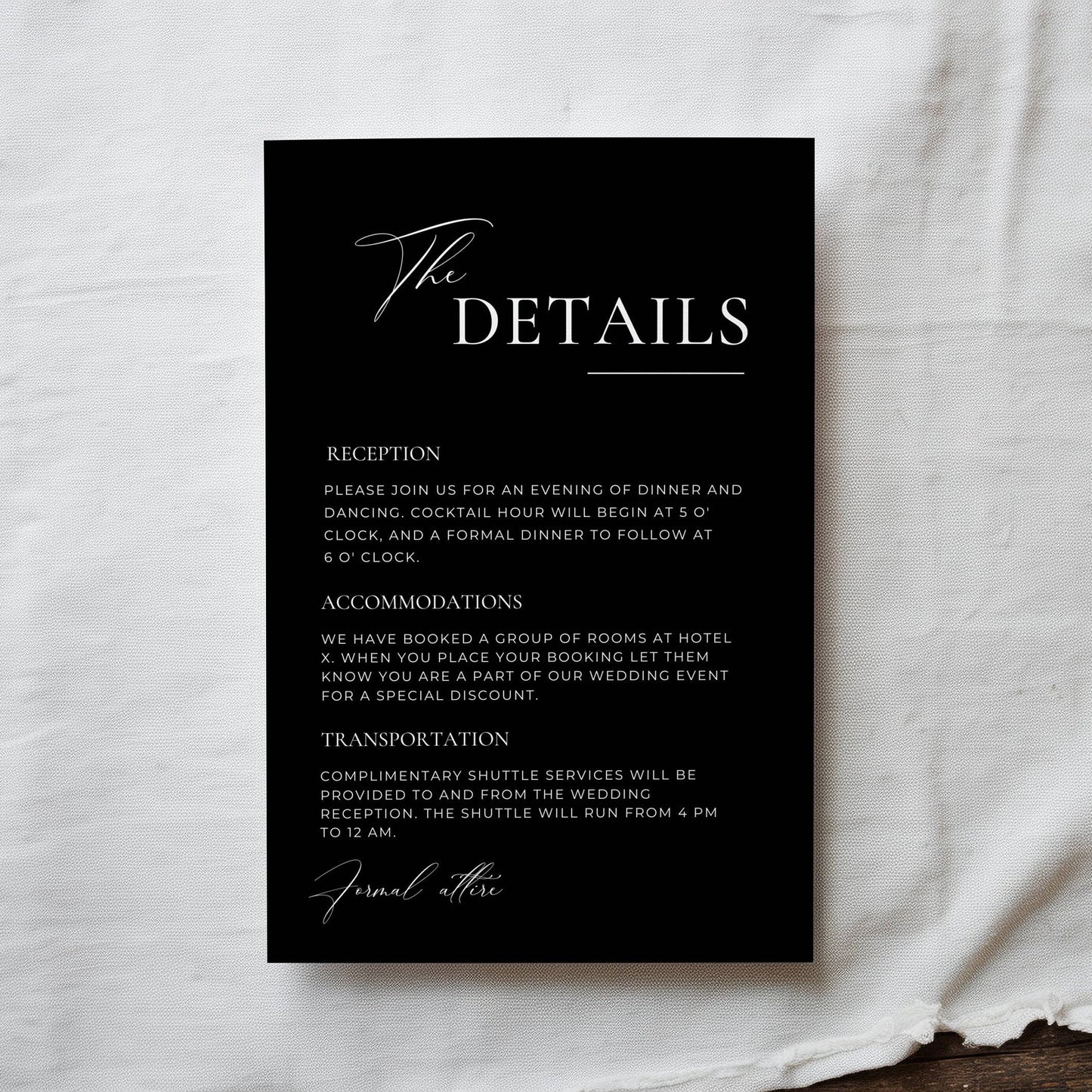 Black Wedding Invitation Suite Template