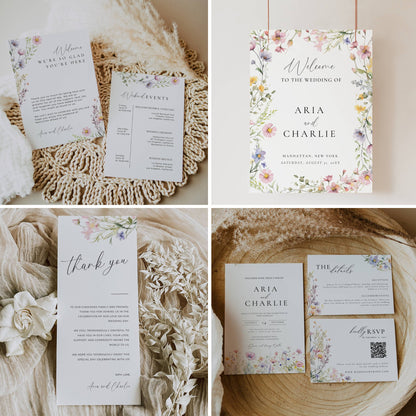 Ultimate Wildflower Wedding Stationery & Reception Bundle -Aria